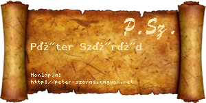 Péter Szórád névjegykártya